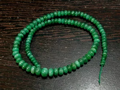 Natural Zambian Emerald Far Loose Beads 16  Strand 5 - 8 Mm Smooth Roundel Beads • $121