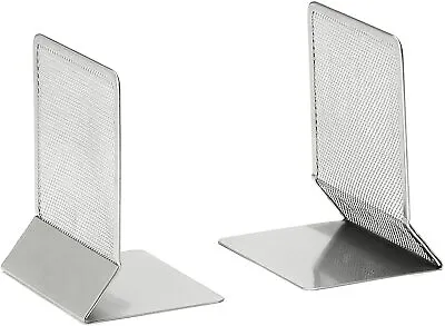 £7.99 • Buy Osco Silver Wire Mesh Home Office Bookends (Pack Of 2) H132 X W105 X D162mm MBE1