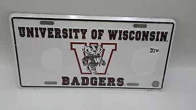 NOS VTG Metal Embossed Front License Plate Car Tag Wisconsin Badgers College • $4.78