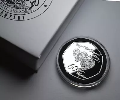 £11.99 • Buy 60th DIAMOND WEDDING ANNIVERSARY Silver Commemorative In Gift Box. Present. 60