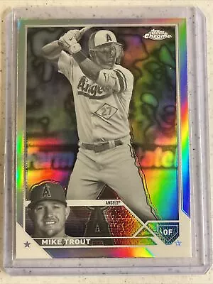 2023 Topps Chrome Mike Trout NEGATIVE Refractor Angels SP • $7