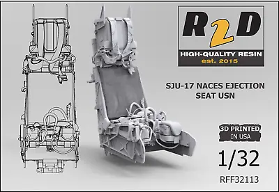 R2D FAST-FIX 1/32 Martin-Baker NACES SJU-17 Ejection Seat W/Belts RFF32113 • $15.49