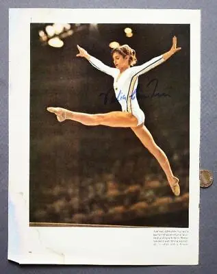 Olympic Champ Nadia Comaneci Signed Autographed Sports Illustrated Photo Page--- • $16.99