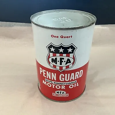 NOS Full MFA Penn Guard 100% Pennsylvania Motor Oil Can Metal Quart • $199