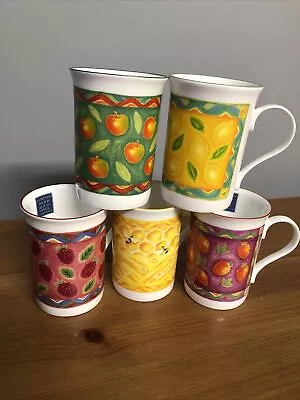 £18 • Buy 5 London Herb & Spice Company Fruit Mugs Crown Trent China Vintage & Retro