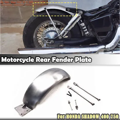 Motorcycle Rear Fender Plate Cover With Bracket For HONDA SHADOW 400 750 Silver • $106.97