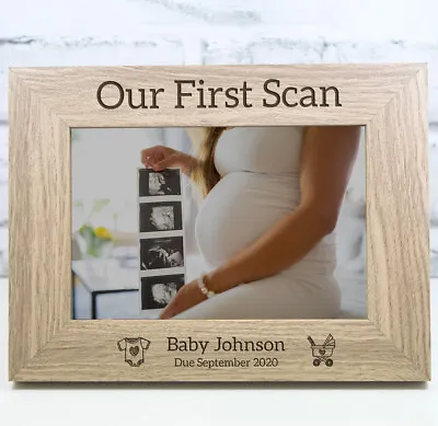 First Scan Personalised Engraved Photo Picture Frame New Baby Scan Ultrasound   • £11.99