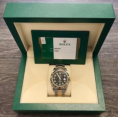 Rolex Datejust II 116333 Black Arabic Dial Yellow Gold Steel Automatic Watch • $10800