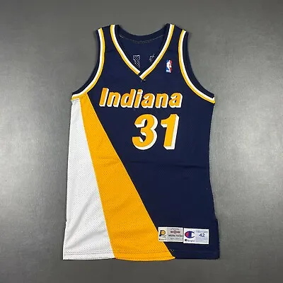 100% Authentic Reggie Miller Vintage Champion 95 96 Pacers Pro Cut Game Jersey • $3950