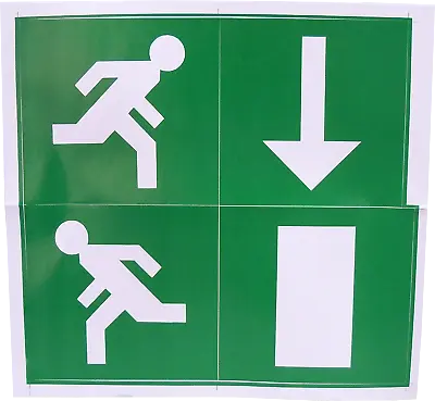 £1.98 • Buy Fire Exit Escape Green Man Vinyl Adhesive Label Sticker Safety Sign Down DG231
