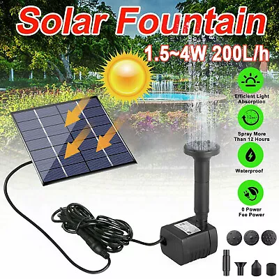 Solar Power Fountain Submersible Floating Water Pump Bird Bath Pond Garden Decor • $13.98