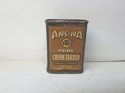 Anona Brand Pure Cream Tartar Can Tin 1.25 Ounce Vintage Arbuckle Brothers  • $24.14