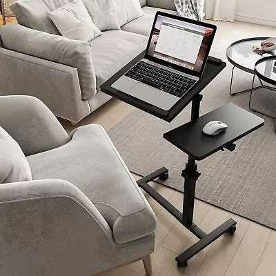 NC Furist Bedside Table Rolling Laptop Tray And Projector Cart Height Adjusta... • $83.94