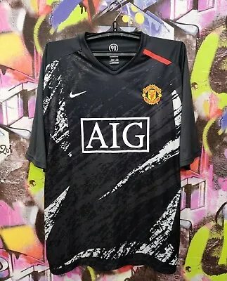 Manchester United FC Football Shirt Soccer Jersey Training Top Nike 2008 Mens XL • $36.99