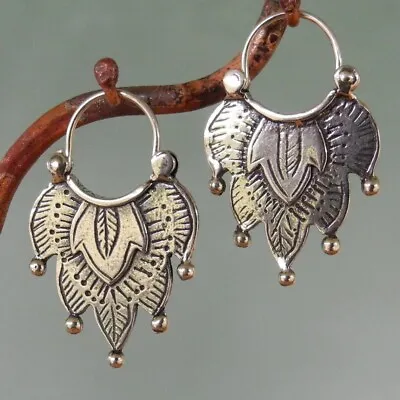 Vintage 925 Silver Leaves Ear Hook Earrings Women Wedding Drop Dangle Jewelry • $1.89