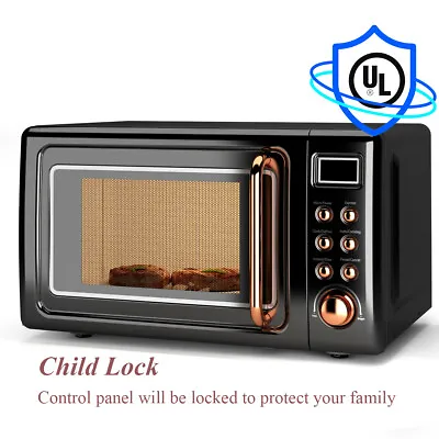 0.7Cu.ft  700W Retro Countertop Microwave Oven LED Display Glass Turntable New • $129.95