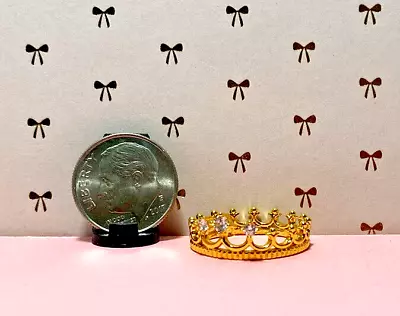 Dollhouse Miniature Crown For The Queen Or King  1:12 -Could Be 1:6-Silver Color • $7.99