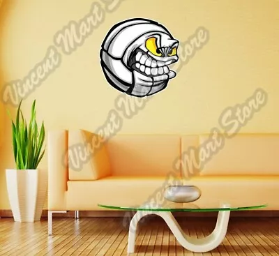 Angry Smiling Volleyball Ball Funny Wall Sticker Room Interior Decor 22 X22  • $19.99