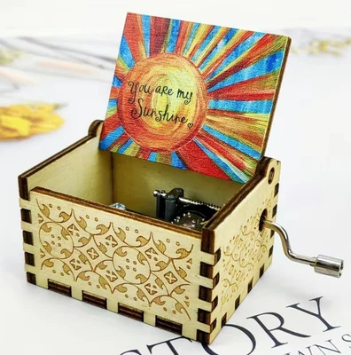 $14.99 • Buy Colorful Vintage “You Are My Sunshine” Handmade Hand Crank  Wooden Music Box