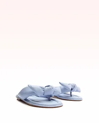 $99.99 • Buy Alexandre Birman Soft Clarita Flat Blue Leather Flats Sandals Womens 36