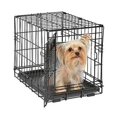 Folding Metal Wire Dog Crate With Divider And Tray Small 18  Single-Door • $28.97