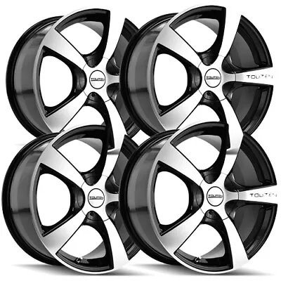 (Set Of 4) Touren TR9 17x7 5x110/5x115 +42mm Black/Machined Wheels Rims 17  Inch • $563.96