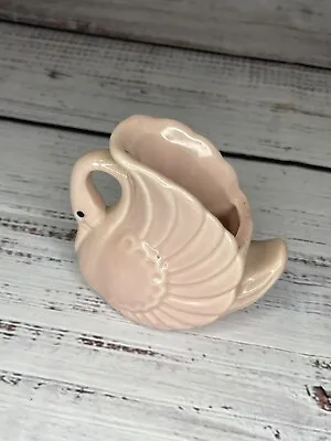 Vintage Pink Swan Planter Flower Pot Fredericksburg Art Pottery 1950s • $16.99