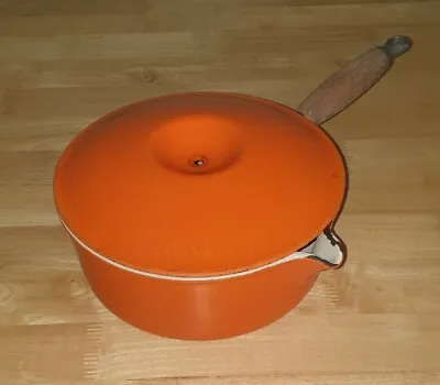 Le Creuset 22cm Cast Iron Pan With Lid Missing Lid Handle Orange • £14.99