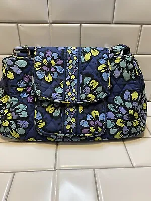 Vera Bradley Indigo Pop Blues Floral Quilted Shoulder Tote Bag Purse • $25