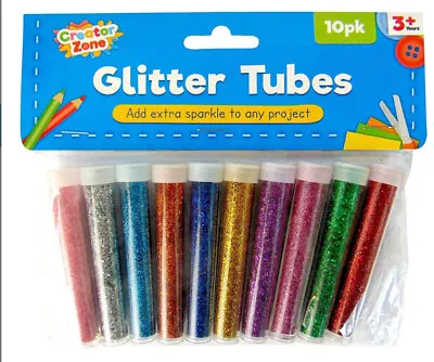 £2 • Buy Craft Glitter Shaker Tubes For Kids Arts And Craft Mixed Vibrant Colours 10 Pack