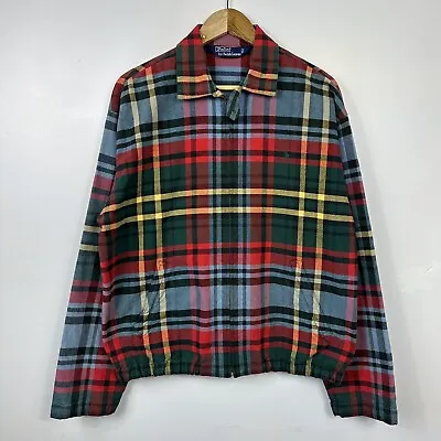 Polo Ralph Lauren Harrington Jacket Tartan Plaid Vintage Rare Mens Medium • £129.95