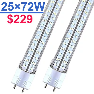T8 4FT LED Tube 72W Double-end Bypass Ballast CLEAR G13 Bi-Pin LED Bulbs 25PACK • $229.91