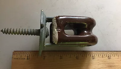 Vintage Ceramic Brown Insulator With Attaching Screw Bolt Used • $6