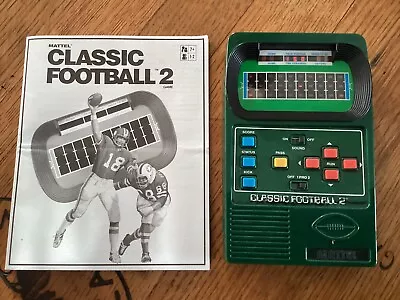 Mattel CLASSIC FOOTBALL 2 Vintage Electronic Handheld Game 2002 W Instructions • $28.89