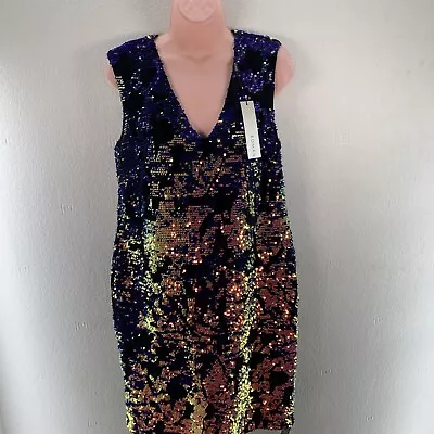 Roman Originals Women’s Velvet Sequin Embellished  V-neck  Evening Dress UK 14 • $50.51