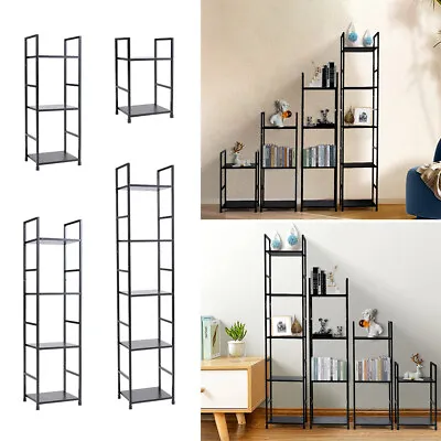 Rustic Metal Narrow Ladder Shelf Display Storage Rack Bookshelf Shelving Unit UK • £22.95