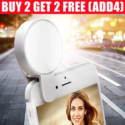 $11.99 • Buy AU Selfie LED Ring Fill Light Camera Rechargeable For IPhone Android Phone