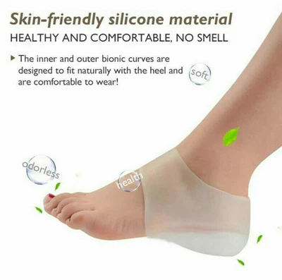 £7.49 • Buy Silicone Orthotic Height Lift Heel Pad Breathable Sock Increase Insoles Cushion