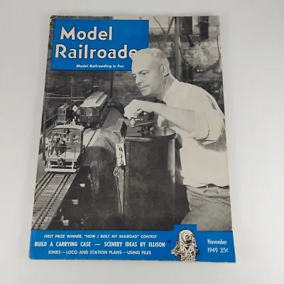 Model Railroader Magazine Nov 1949 Vol 16 No 11 Scenery Ideas Loco Plans • $4.99