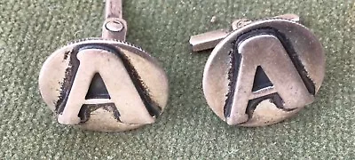 Vintage Monogram  A  Taxco Sterling Silver Cufflinks • $29.95