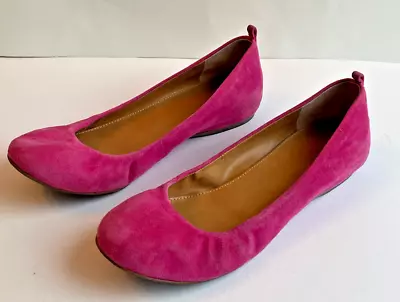 Womans Pink J. Crew Suede Ballet Flats Size 8 Style #58787 • $35