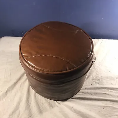 Vintage Mid Century Footstool Round Brown • $49.99