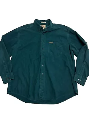 Woolrich Vintage Green Sportsman Chamois Flannel Shirt Men’s Size XL USA Made • $29.99