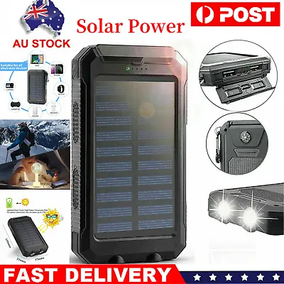$23.99 • Buy 900000mAh Portable Solar Panel USB LED External Battery Power Bank Pack Charger