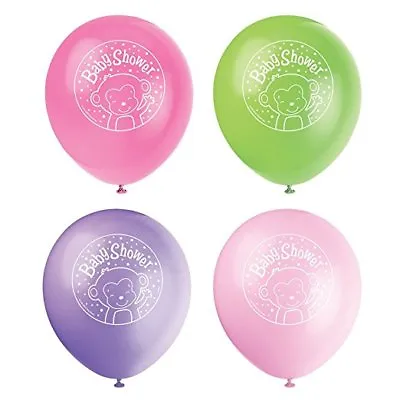 12  Latex Girl Monkey Baby Shower Balloons 8 Count Party • $6.75