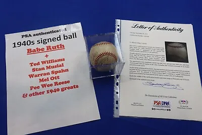 1940's Signed Baseball 22 Autographs BABE RUTH MEL OTT PEE WEE REESE MIZE KINER • $4599.99