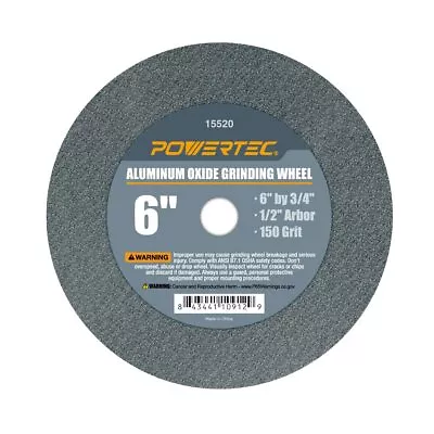 POWERTEC 15520 Bench And Pedestal Grinding Wheels 6 Inch X 3/4 Inch 1/2...  • $19.48