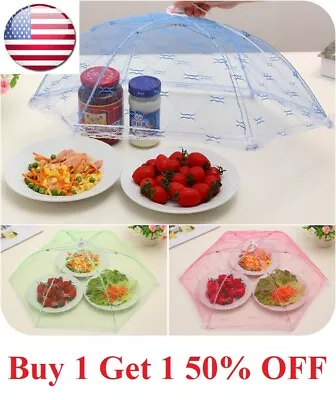 Hexagon Lace Food Cover Umbrella Style Anti Mosquito Meal Table Mesh Cover • $6.99