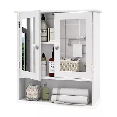 Medicine Cabinet Medicine Cabinets For Bathroom With Mirror 2 Doors 3 Open S... • $87.22