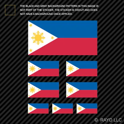 $9.99 • Buy 8 Pcs Assorted Filipino Flag Sticker Set Philippines Pinoy Star Sun